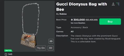 roblox gucci dionysus bag with bee|virtual gucci bag for sale.